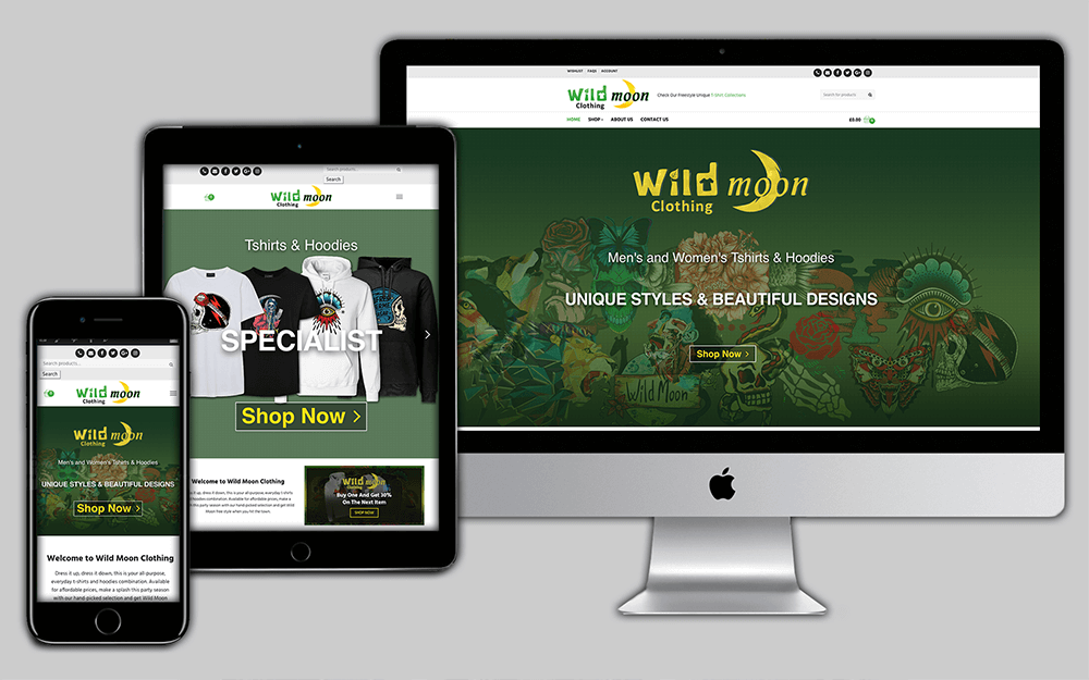 Wild Moon e-commerce web design leicester